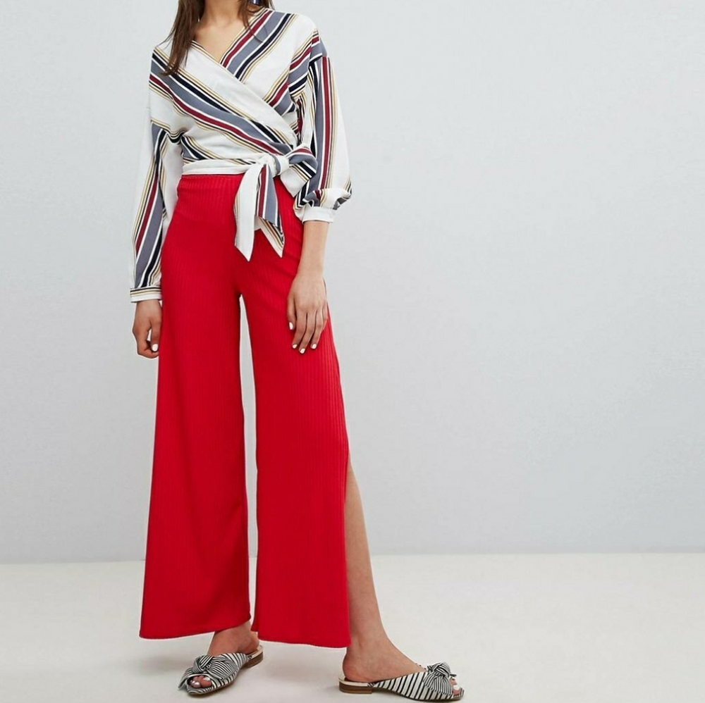 New Look deep side slit pants
